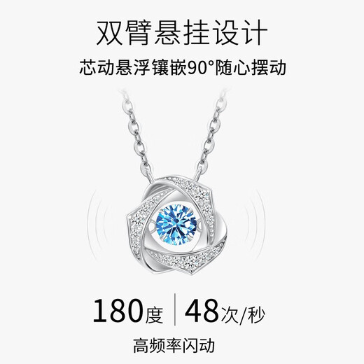Vana Beating Heart Silver Necklace Female Pendant Birthday Gift for Girlfriend and Wife Imported Version Beating Heart Necklace