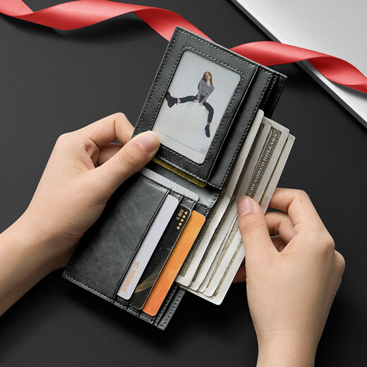 MashaLanti Men's Wallet Short Multifunctional Coin Purse Business Light Wallet Practical Card Holder Birthday Gift for Boyfriend Smoke Gray