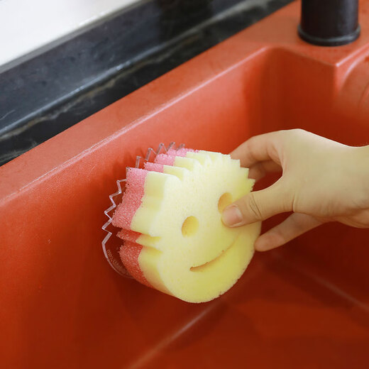 SCRUB DADDY dishwashing sponge imported from the United States smiley face cleaning scrubbing dish wiping scouring pad magic cleaning household rag double-sided color 3-pack
