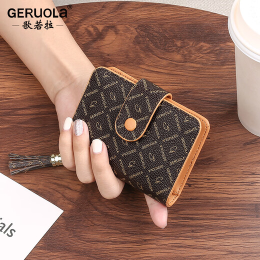 Gorola card bag, bank card, women's multi-card slot, document bag, compact card bag, business card bag, card holder, anti-degaussing card bag, burgundy