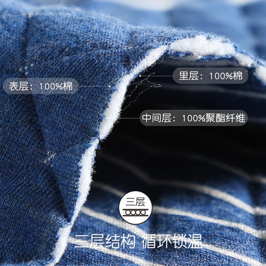 Hengyuanxiang Children's Warm Pants Pure Cotton Boys Middle and Large Children Primary School Three-Layer Cotton Patch Single Pants High Waist Girls Winter Cold Protection Warm Baby Thickened Cotton Pants Dark Blue 165 Recommended Height 160-165 Weight 85-95 Jin Jin is equal to 0.5 kg