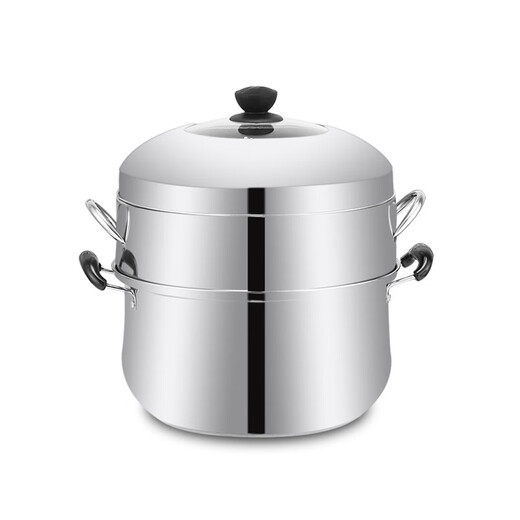 Chenni non-porous steamer, multi-layer steamer, thickened stainless steel, household original rice steamer without odor, energy-saving three-layer steamer (one pot, one lid, three steamers), thickened version 30cm (suitable for 3~5 people)