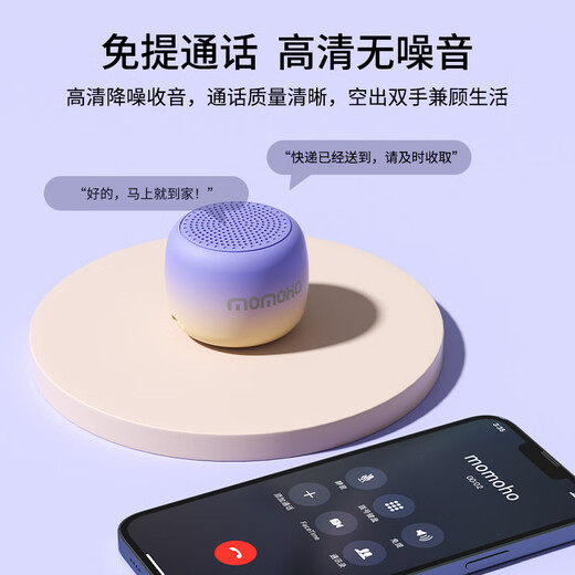 momoho 蓝牙小音响户外大音量迷你便携音箱可插卡小型跑步运动瑜伽白噪音学生学习随身听力播放器 【旗舰版】黑色 官方标配(音箱+挂绳）
