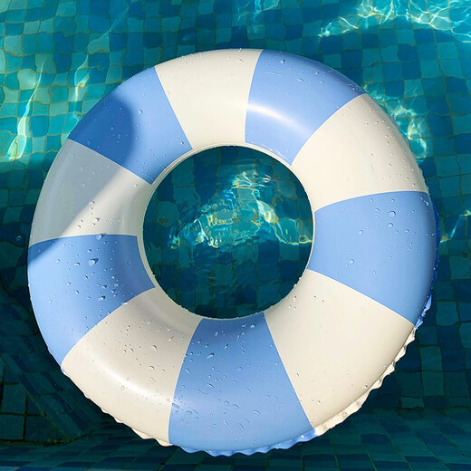 Zhenxiqi adult swimming ring female thickened lifebuoy retro swimming ring inflatable armpit ring adult water swimming equipment blue stripes suitable for 95-150Jin Jin equals 0.5 kg