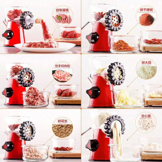 Zuoyou Sausage Enema Home Hand-cranked Sausage Stuffing Machine Sausage Filling Machine Kitchen Mixing Minced Vegetable Mince Machine Enema Tool Upgraded Large Meat Mincer Stuffing Machine Increased Hopper