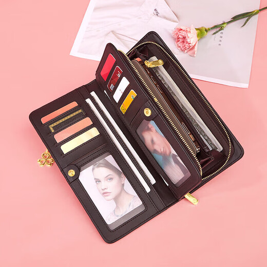 MashaLanti (MashaLanti) women's wallet 2025 new long wallet women's light luxury clutch bag card bag two-in-one birthday gift for girlfriend