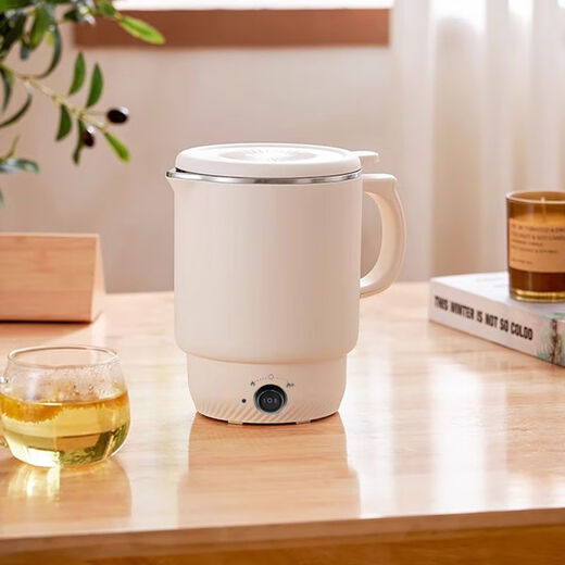 AIKAISUN German Folding Kettle Travel Portable Hot Water Kettle Insulated All-in-One Health Pot Intelligent Boiling Cup Small Instant Noodle Pot 800ML 304L Integrated Inner Tank Ultra-Thick Waterproof Leakage Can Be Taken on Airplanes and High-Speed Rails