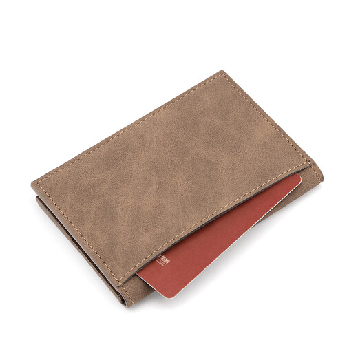 MashaLanti men's card holder, ID bag, multiple card slots, bank card, driver's license storage bag, birthday gift for boyfriend and husband, brown