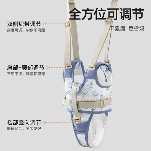 Betis toddler belt for infants and young children learning to walk, traction rope to assist in standing, anti-fall, baby learning to walk artifact, spruce blue, classic model