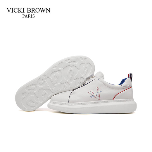 未毕【法国品牌】高端休闲鞋男2025新款百搭男鞋厚底增高男士小白鞋 白色 41