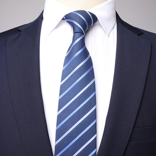 ROMON suit men's three-piece suit business slim professional formal groomsmen suit groom suit navy blue XL