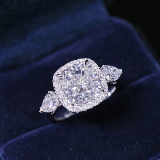 Bucklele luxury princess simulation diamond ring female live broadcast imitation moissanite ring fashion pillow-shaped zircon open ring J888 square diamond opening adjustable
