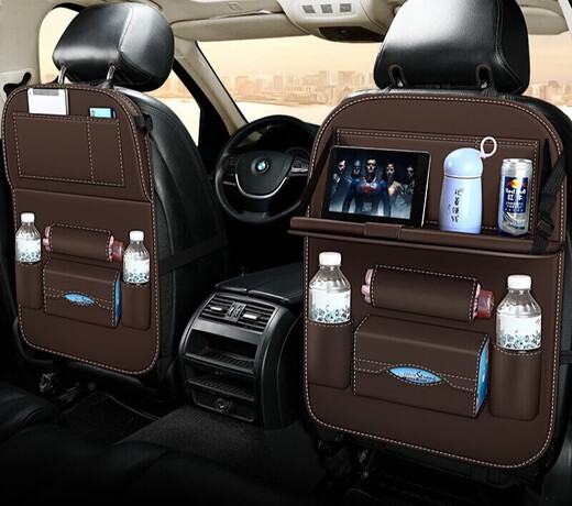 Chuangjingyixuan Car Seat Storage Bag Car Small Table Storage Box Car Computer Desk Anti-Kick Pad Multi-Functional Garbage Mysterious Black-High Quality Mercedes-Benz GLE300 350 320 400 450