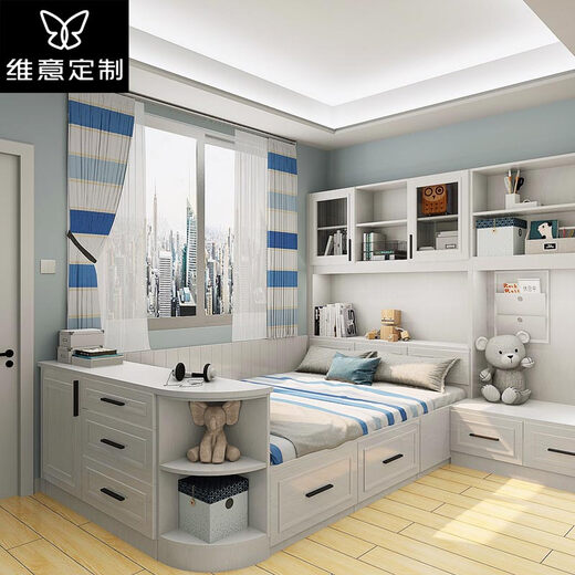 Weiyi customized tatami bed whole house customized study wardrobe desk cabinet combination bedroom space customized customized gold