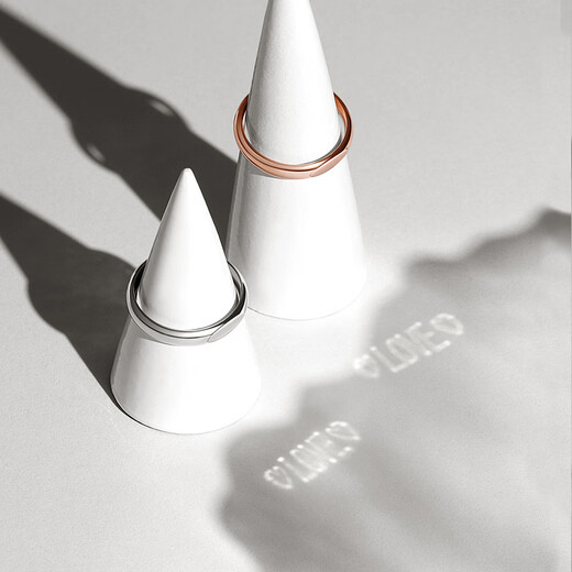 Vangia Diffraction Projection Ring for Girls 925 Silver Couple Ring for Male and Female Couple Birthday and New Year Gift for Girlfriend Platinum-Single Closed Size 15