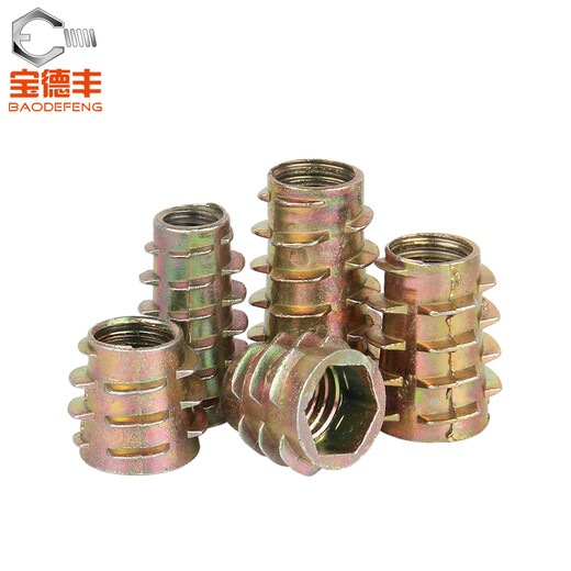 Baodefeng Zinc alloy internal and external tooth nuts, countersunk head, hexagonal furniture nuts, woodworking embedded parts, trapezoidal screw cap inlays, with guide M8X25 10 pieces