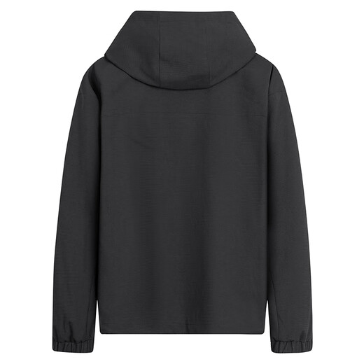 Dances with Wolves, fleece lining, winter outdoor casual hooded windproof and warm men's jacket 001 black 175