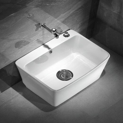 Balcony washing mop pool home bathroom ceramic large floor basin mop pool pa trough small floor-standing mop pool 165 with overflow + Taiwan controlled drain upgraded version