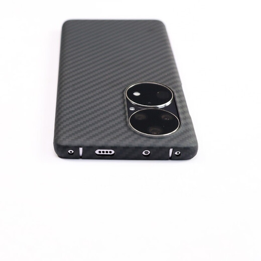 Pinkson 华为手机壳保护套凯夫拉芳纶纤维碳纤维超薄磨砂全包简约高档轻奢新款防摔男士女新潮款 黑色【覆盖镜头版】 华为P50或P50E