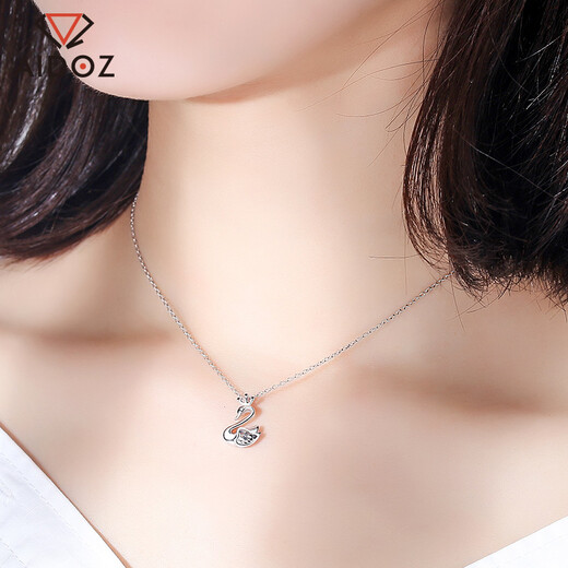 Aido diamond platinum crown swan pendant for women pt950 platinum pendant gift for wife, weight 1.8-2.0 grams + delivery silver chain + certificate