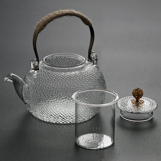 Magnolia incense high temperature resistant thickened glass tea kettle electric ceramic stove heating kettle household tea set tea kettle small tea kettle set golden beads 900ML (single pot)