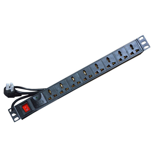 Cabinet row PDU cabinet socket 6-bit 8-bit 10-bit 10A16A aluminum alloy PDU power distributor copper core 8-bit 10A without wire + switch built-in copper strip