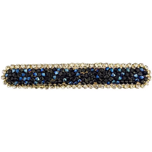 Tang Funi bangs clip 2024 new high-end rhinestone hair clip women's forehead duckbill clip short hair clip headwear side hair clip dark blue two-piece set