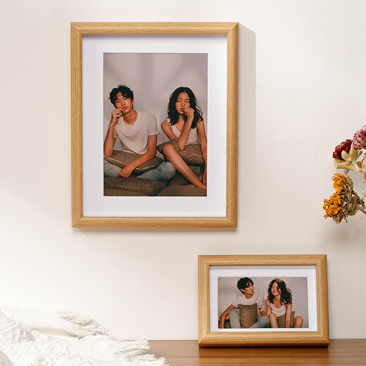 Jin Longxing 6-inch photo frame table walnut wooden empty frame picture frame wall hanging wedding baby family photo New Year's Day gift