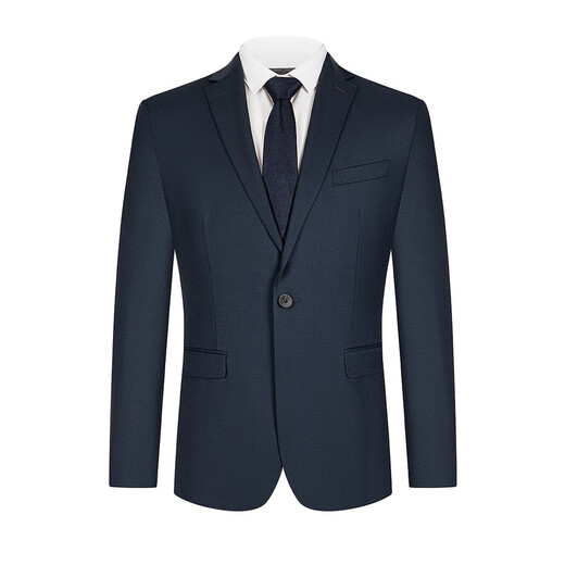 SEVEN easy-to-wear suit men's spring and summer business dark blue suit two-piece set with wool 1JC704 dark blue 46 A