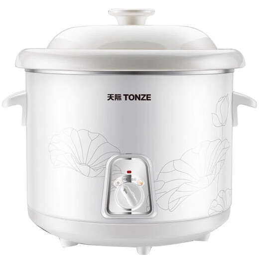 Tianji Electric Stew Pot Ceramic Liner Electric Stew Cup Porridge Pot Porridge Pot Stewing Soup Pot Electric Casserole 1-2-3-4-5 Household Approximately 6 Bowls Recommended for 2-3 People Capacity 2L