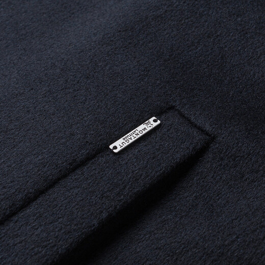 MONTAGUT Men's 100% Wool Jacket Lapel Double-sided Woolen Coat Business Warm Jacket Navy 50