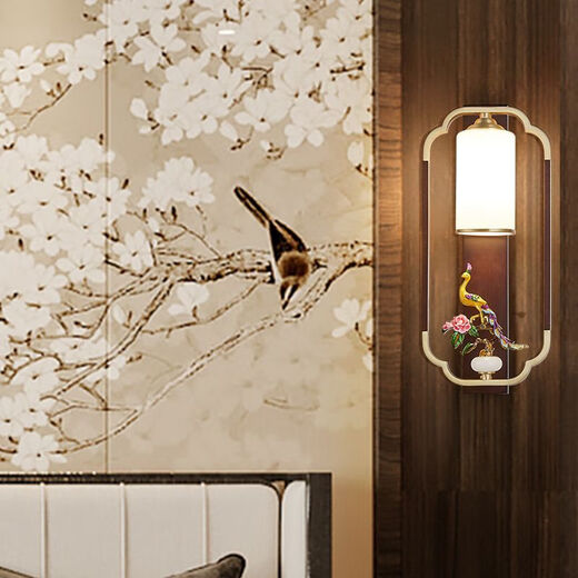 Yaotian Modern New Chinese Style Wall Lamp Full Spectrum Black Walnut Jade Lamp Living Room Rechargeable Wiring-Free Model 1001-Hour Left