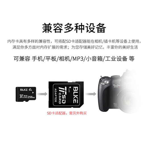 BLKE tf卡 手机内存卡小容量小卡设备通用存储卡microSDMP3扩音器收音机音箱点读机 小容量 TF卡 2G TF卡+TF读卡器
