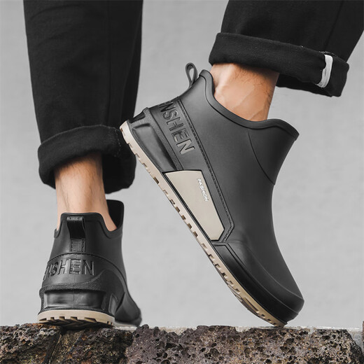 西域骆驼（VANCAMEL）英伦时尚男款雨鞋外穿舒适耐磨防水钓鱼赶海水鞋女款通勤胶鞋 驼色【固定棉】 建议拍大一码 39