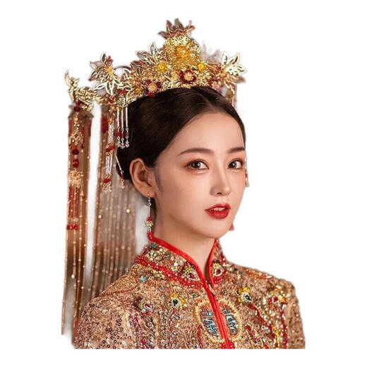 Chenru new style Chinese style bride phoenix crown Xiuhe clothing headdress ancient costume wedding high-end hair accessories wedding accessories anchor headdress phoenix