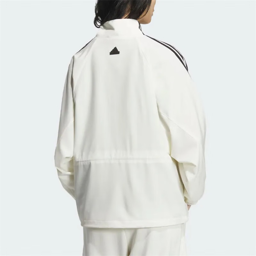 Adidas Clover Jacket Femme 2025 Automne et Hiver Nouveau Vêtements de Sport Lâches Décontractés Col Montant Tissé Veste Coupe-Vent JI9768 Han Jade Blanc XL