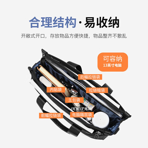 MashaLanti briefcase men's large-capacity handbag business trip computer bag business shoulder crossbody bag Father's Day birthday gift