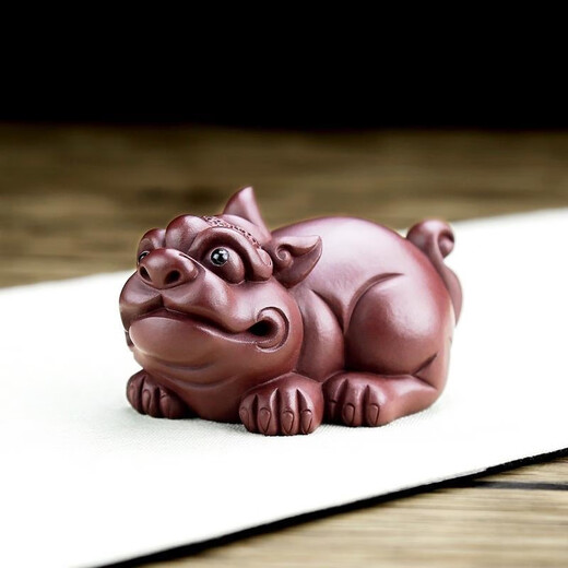 Guyuetang Yixing Zisha tea pet master Chen Hongjun's pure handmade Pixiu lucky tea play Kung Fu tea set ornaments can raise high-end Wealth-receiving Pixiu Chen Hongjun's handmade works