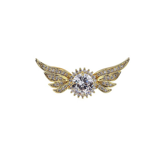WOUG Hao Angel Wings Men's Brooch Light Luxury Corsage Simple Suit Decoration Lapel Pin Creative Gold One