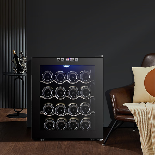 Bacchus red wine cabinet constant temperature wine cabinet home mini small electronic wine cabinet wine foreign wine cabinet embedded storage wine cabinet refrigerated tea cigar cabinet constant humidity living room kitchen light luxury 50L stainless steel shelf style 16 pieces