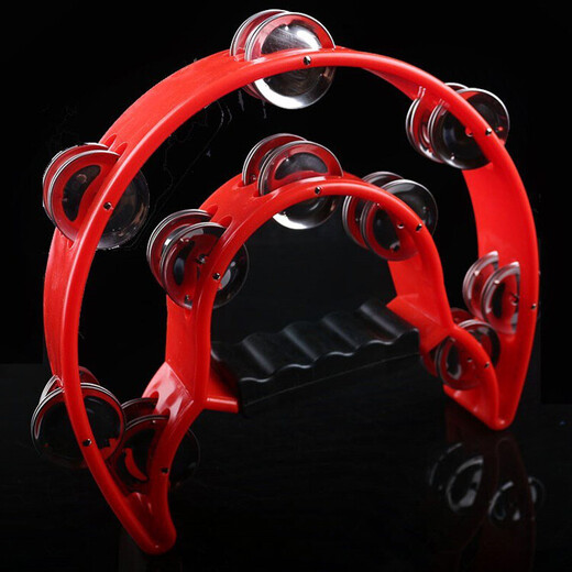 Shanbei es adecuado para instrumentos de percusión de tambor de arena de metal grande, banda KTV, acompañamiento de pandereta, martillo de arena, tambor de arena de hierro para adultos, sonajero rojo grande