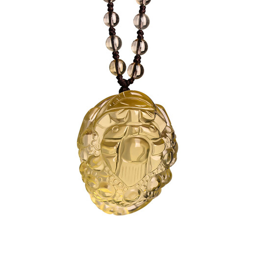 Baoxinfanrui BOSFRU natural citrine golden toad pendant three-legged toad pendant to attract wealth and year of life jewelry for men and women body necklace gift