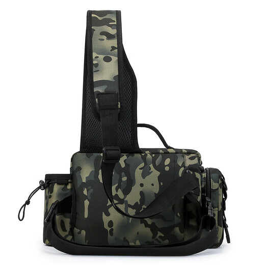 Aoyan Lailua bag multifunctional waist bag shoulder bag messenger bag fishing rod bag bait box fishing gear bag new large capacity black CP color new luxury version