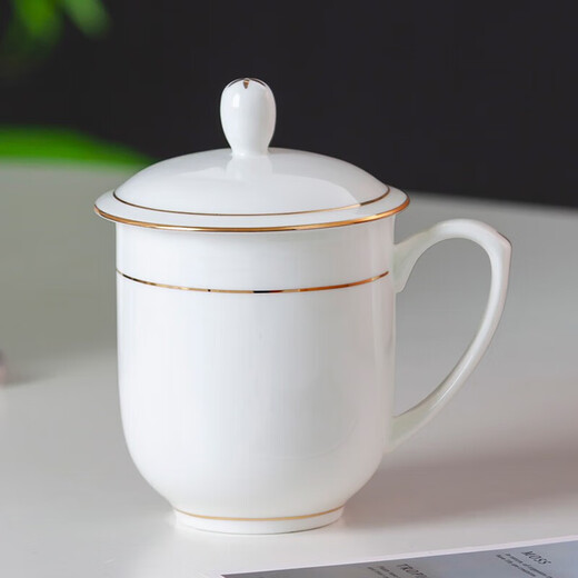 Tao Xianghui tea cup ceramic cover cup medium bone china water cup Phnom Penh conference cup office cup hotel business tea meeting cup