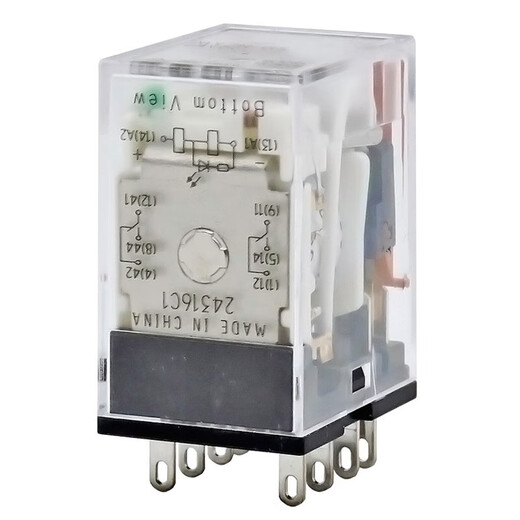 Omron OMRON small DC intermediate relay MY2N-D2 with two poles MY4N-CR-GS with resistance and capacitance 8 feet 14 feet MY4N-CR-GS AC220V with base