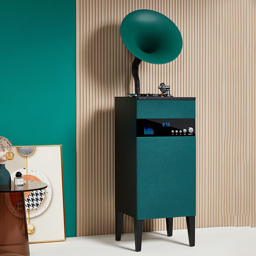 Fantasy Poetry Gramophone Living Room Study Italian-style High-end Retro Vinyl Large Speaker Floor-Standing Record Player Bluetooth Modern Audio Dark Green SP1502