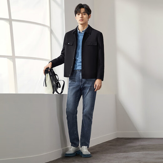 Qipai Lapel Waffle Jacket Men's Autumn and Winter Fashionable, Casual, Comfortable and Versatile Men's Work Jacket