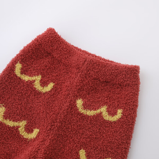 Bali Piggy parent-child outfit for a family of three, New Year's clothing, home clothes set, autumn and winter velvet thickened warm pajamas, baby winter clothes, bright red baby style 90 cm