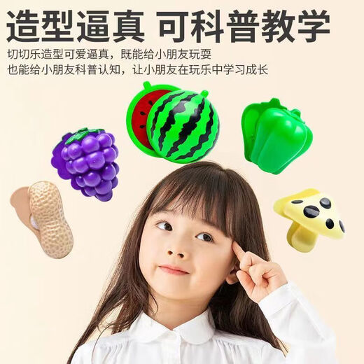 艾格辰儿童仿真切水果玩具切切乐切披萨蔬菜蒸笼男女孩过家家切切看套装 有重复6件套随机有重复水果切切