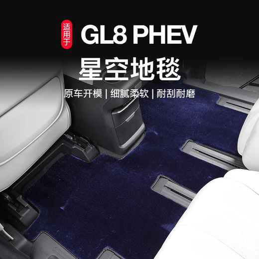 华饰别克GL8脚垫星空地毯满天星绒面全包围防滑地毯phev陆尊脚垫改装 主副驾+二排+三排夜空咖3片 七座3899尊享版/4199奢享版